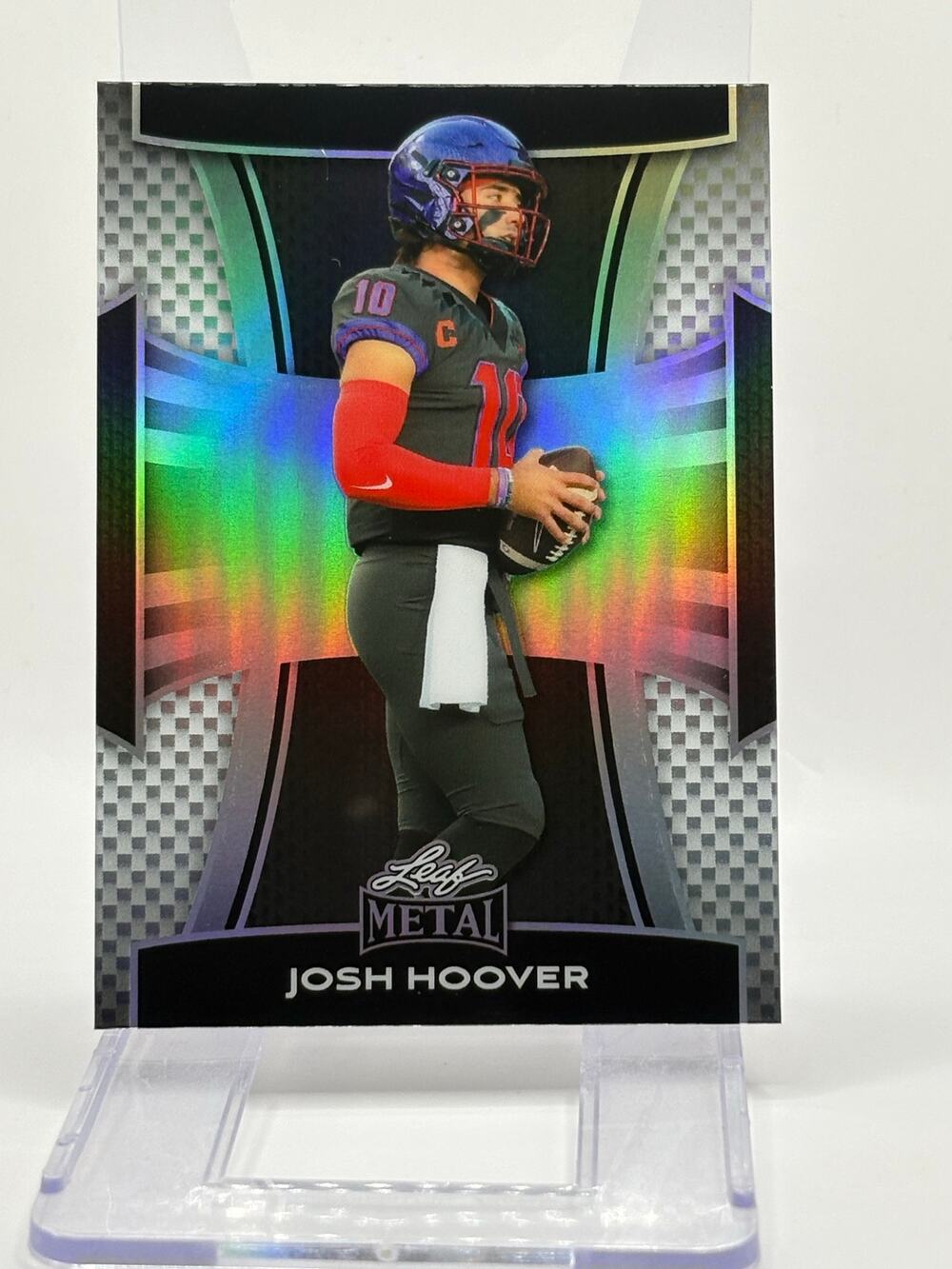 2025 Leaf Metal Football Josh Hoover Prismatic Silver Refractor 99/149 Indiana